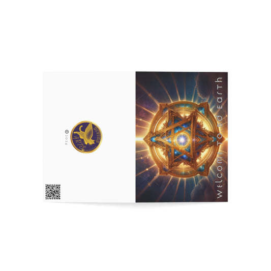 Greeting Cards (1, 10, 30, and 50pcs), Earth 5D, Merkaba Art, Earth Chakra, Golden Age, Ascension, Digital Art, Christmas, Holiday Earth Day, Rumi Sufi Mystic Inspirational Poetry Quotes, Gift for Him or Her, by Divine Arts