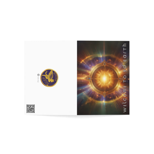Greeting Cards (1, 10, 30, and 50pcs), Earth 5D, Merkaba Art, Earth Chakra, Golden Age, Ascension, Digital Art, Christmas, Holiday Earth Day, Rumi Sufi Mystic Inspirational Poetry Quotes, Gift for Him or Her, by Divine Arts