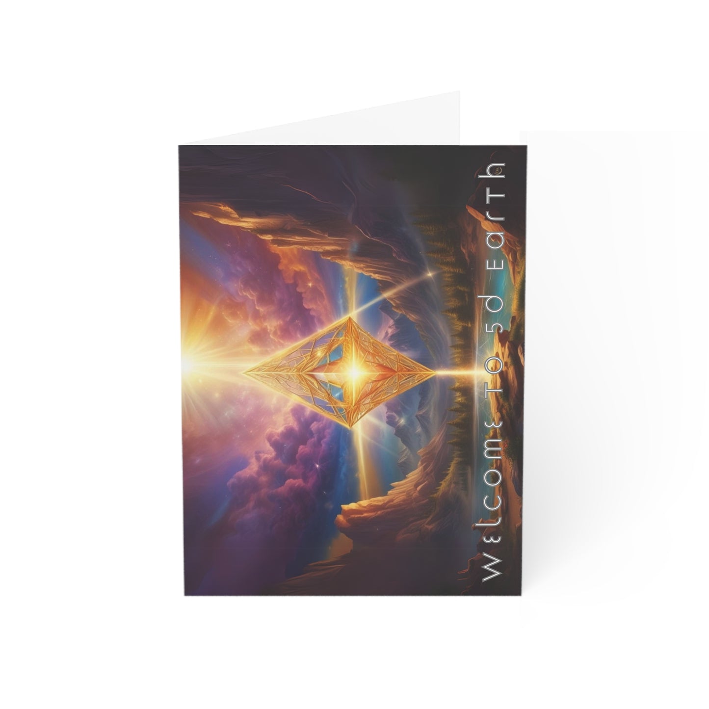 Greeting Cards (1, 10, 30, and 50pcs), Earth 5D, Merkaba Art, Earth Chakra, Golden Age, Ascension, Digital Art, Christmas, Holiday Earth Day, Rumi Sufi Mystic Inspirational Poetry Quotes, Gift for Him or Her, by Divine Arts