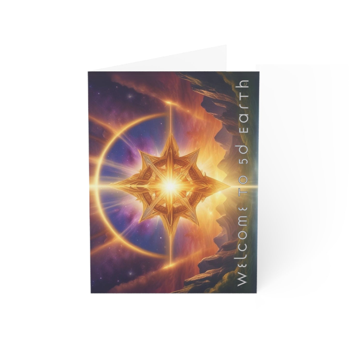 Greeting Cards (1, 10, 30, and 50pcs), Earth 5D, Merkaba Art, Earth Chakra, Golden Age, Ascension, Digital Art, Christmas, Holiday Earth Day, Rumi Sufi Mystic Inspirational Poetry Quotes, Gift for Him or Her, by Divine Arts
