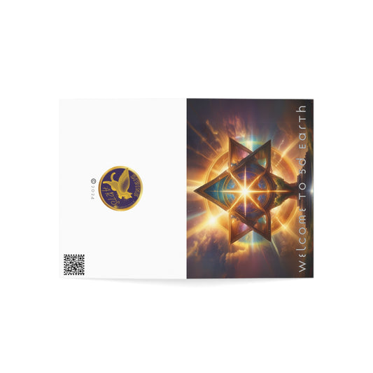Greeting Cards (1, 10, 30, and 50pcs), Earth 5D, Merkaba Art, Earth Chakra, Golden Age, Ascension, Digital Art, Christmas, Holiday Earth Day, Rumi Sufi Mystic Inspirational Poetry Quotes, Gift for Him or Her, by Divine Arts