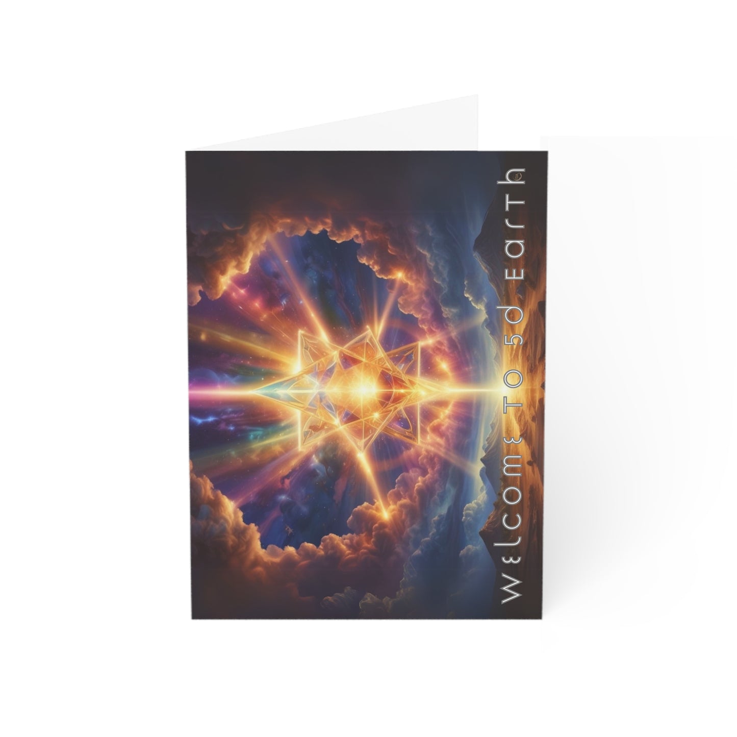 Greeting Cards (1, 10, 30, and 50pcs), Earth 5D, Merkaba Art, Earth Chakra, Golden Age, Ascension, Digital Art, Christmas, Holiday Earth Day, Rumi Sufi Mystic Inspirational Poetry Quotes, Gift for Him or Her, by Divine Arts