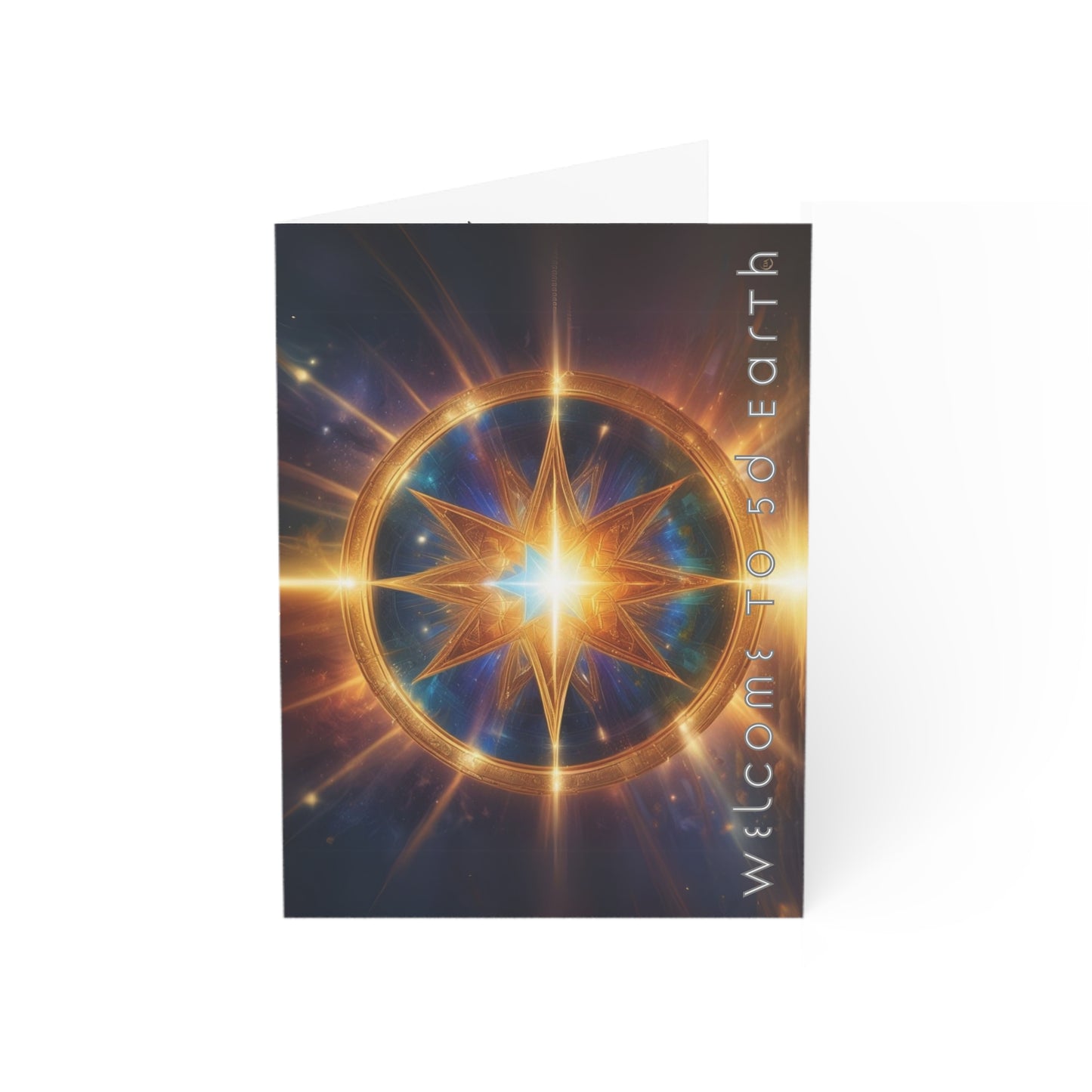 Greeting Cards (1, 10, 30, and 50pcs), Earth 5D, Merkaba Art, Earth Chakra, Golden Age, Ascension, Digital Art, Christmas, Holiday Earth Day, Rumi Sufi Mystic Inspirational Poetry Quotes, Gift for Him or Her, by Divine Arts