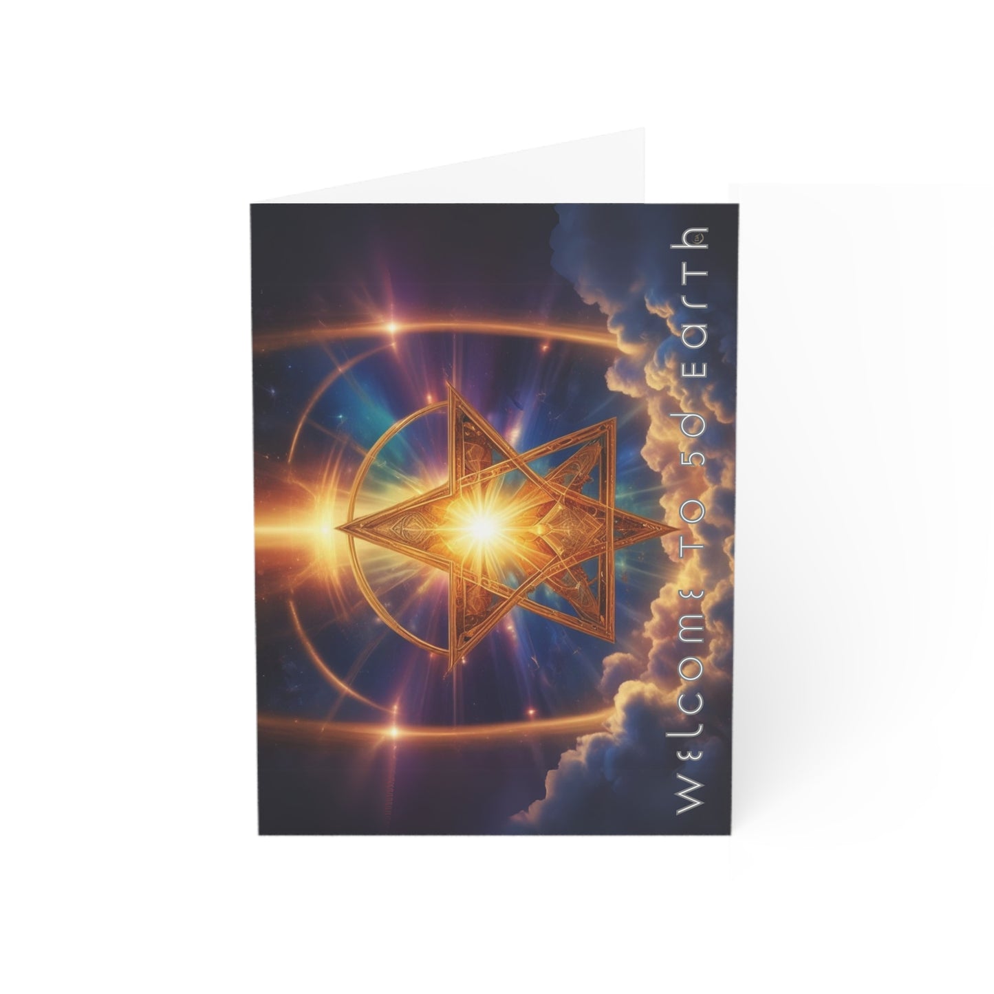 Greeting Cards (1, 10, 30, and 50pcs), Earth 5D, Merkaba Art, Earth Chakra, Golden Age, Ascension, Digital Art, Christmas, Holiday Earth Day, Rumi Sufi Mystic Inspirational Poetry Quotes, Gift for Him or Her, by Divine Arts