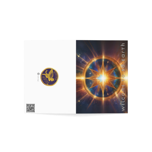 Greeting Cards (1, 10, 30, and 50pcs), Earth 5D, Merkaba Art, Earth Chakra, Golden Age, Ascension, Digital Art, Christmas, Holiday Earth Day, Rumi Sufi Mystic Inspirational Poetry Quotes, Gift for Him or Her, by Divine Arts