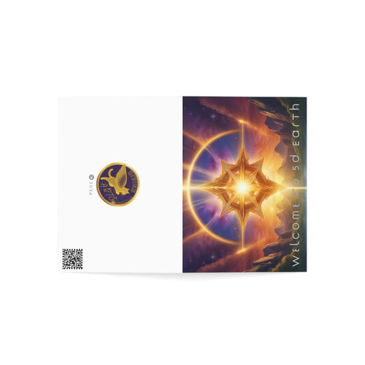 Greeting Cards (1, 10, 30, and 50pcs), Earth 5D, Merkaba Art, Earth Chakra, Golden Age, Ascension, Digital Art, Christmas, Holiday Earth Day, Rumi Sufi Mystic Inspirational Poetry Quotes, Gift for Him or Her, by Divine Arts