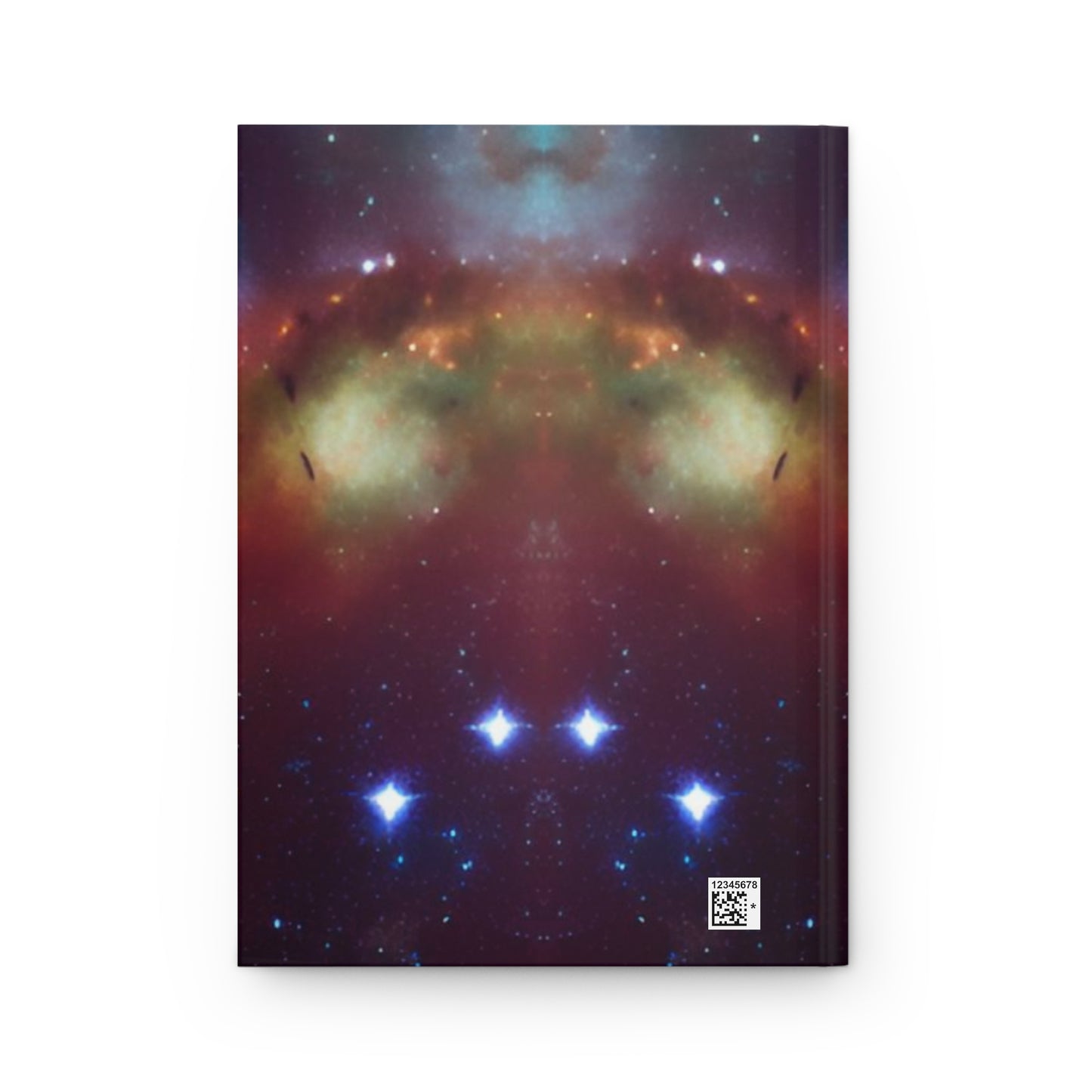 Divine Arts Hardcover Matte Laminate Coating Ruled Line Wraparound Art Inspirational Vision Journa Notebook Stationery - Playful Fantasy Galaxy Space Art Young Man on Space Swing Amidst Colorful Universe of Nebulas and Stars