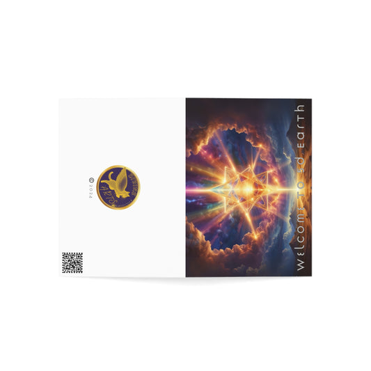 Greeting Cards (1, 10, 30, and 50pcs), Earth 5D, Merkaba Art, Earth Chakra, Golden Age, Ascension, Digital Art, Christmas, Holiday Earth Day, Rumi Sufi Mystic Inspirational Poetry Quotes, Gift for Him or Her, by Divine Arts