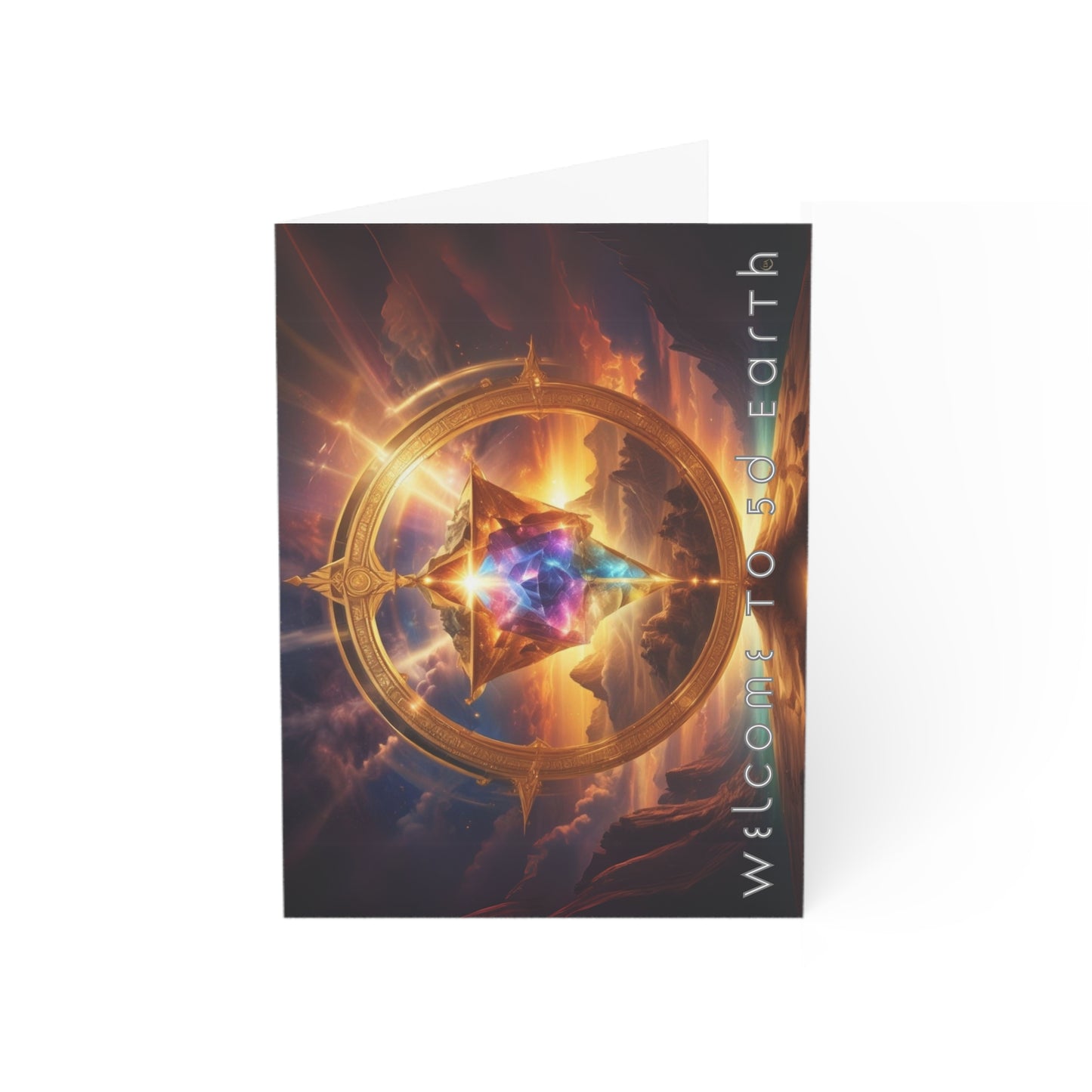 Greeting Cards (1, 10, 30, and 50pcs), Earth 5D, Merkaba Art, Earth Chakra, Golden Age, Ascension, Digital Art, Christmas, Holiday Earth Day, Rumi Sufi Mystic Inspirational Poetry Quotes, Gift for Him or Her, by Divine Arts