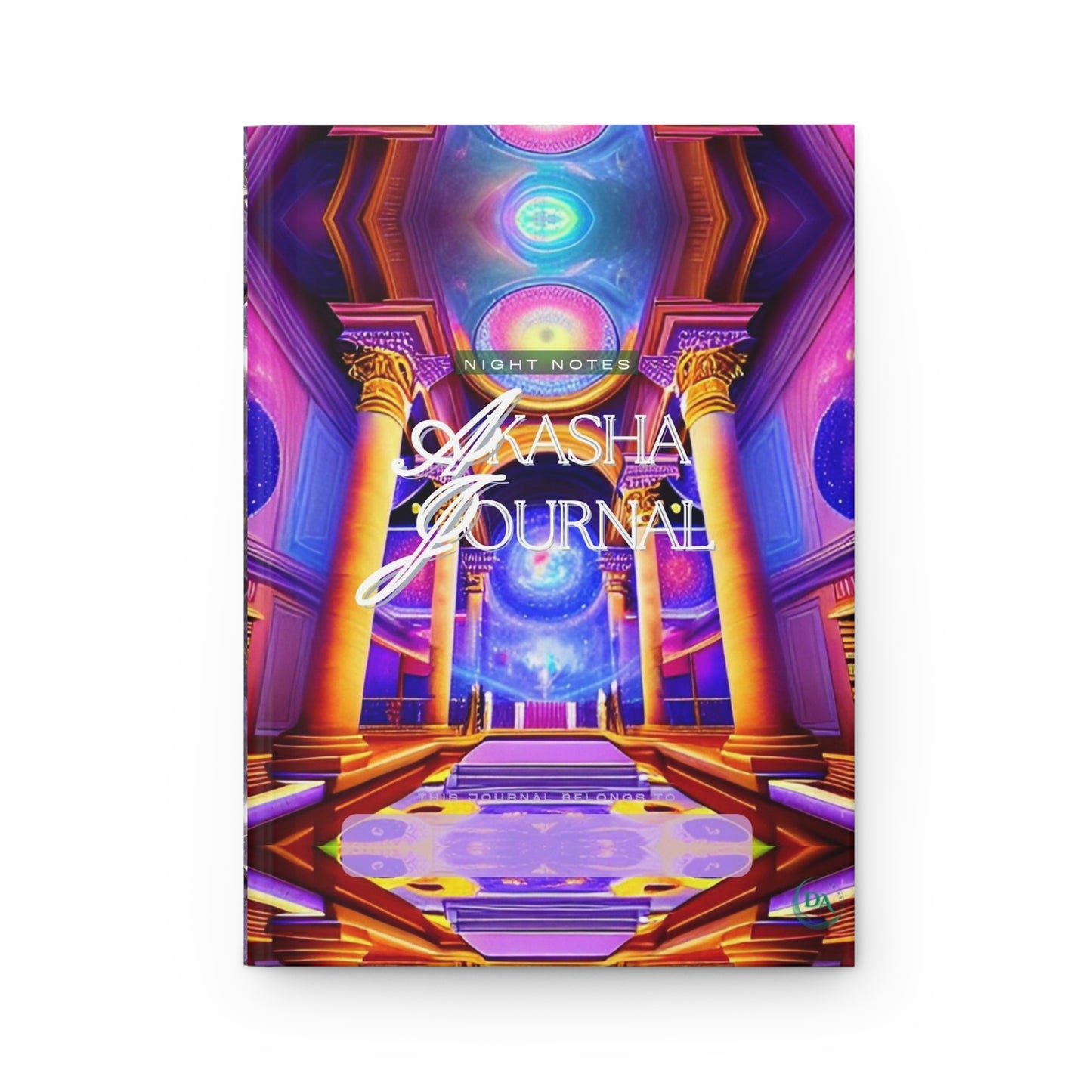Divine Arts Hardcover Matte Laminate Coating Ruled Line Psychedelic Fantasy Galaxy Space Art Akashic Records Hall of Records Universal Comsic Library of Consciousness Front Cover and Amethyst Crystal Design Back Cover Journal Stationery Notebook