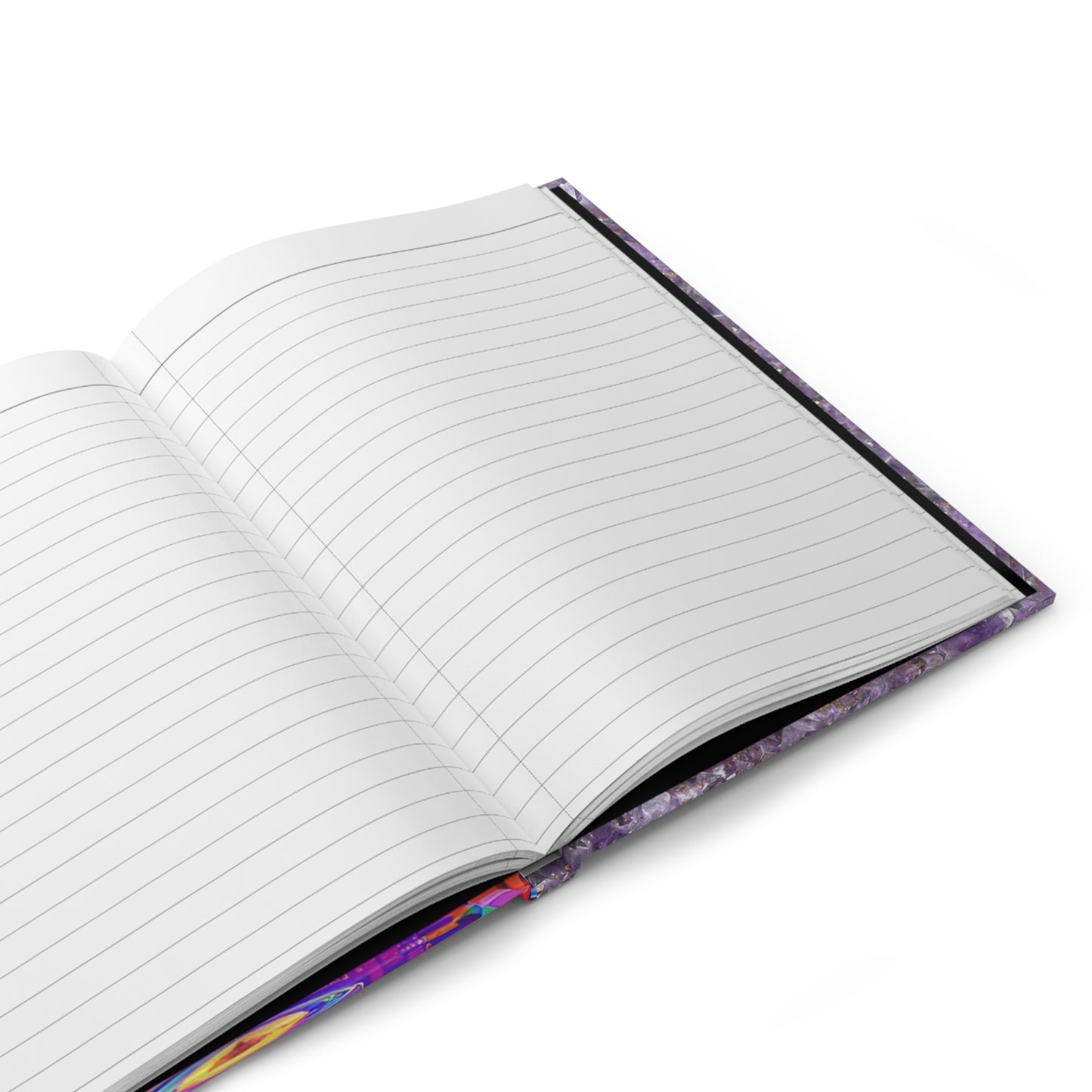 Divine Arts Hardcover Matte Laminate Coating Ruled Line Psychedelic Fantasy Galaxy Space Art Akashic Records Hall of Records Universal Comsic Library of Consciousness Front Cover and Amethyst Crystal Design Back Cover Journal Stationery Notebook