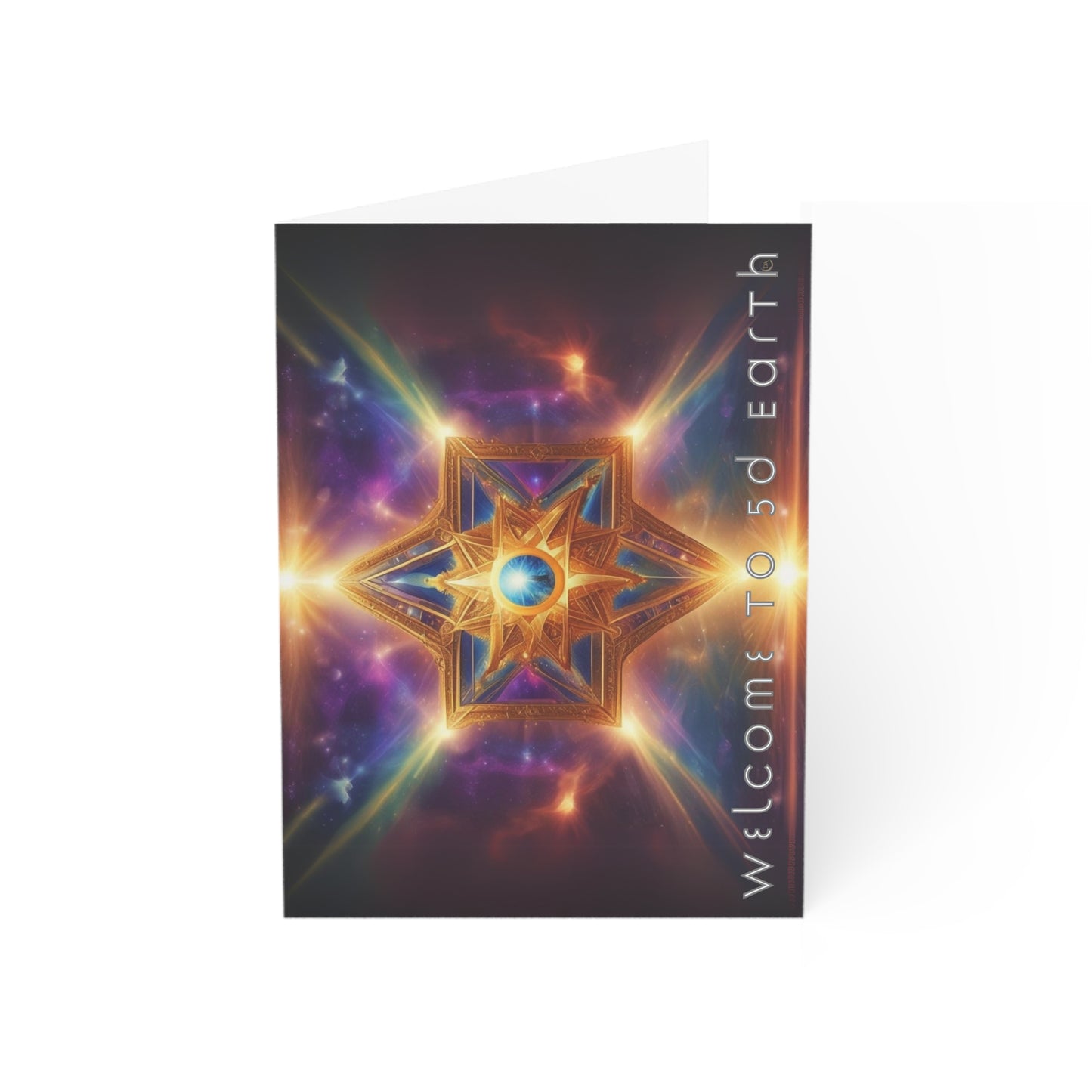 Greeting Cards (1, 10, 30, and 50pcs), Earth 5D, Merkaba Art, Earth Chakra, Golden Age, Ascension, Digital Art, Christmas, Holiday Earth Day, Rumi Sufi Mystic Inspirational Poetry Quotes, Gift for Him or Her, by Divine Arts