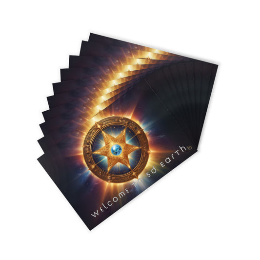 Postcards (10pcs), Welcome to 5D Earth, Christmas Holiday Earth Day Spiritual Gift Merkaba Stationery, Ascension Art by Divine Arts