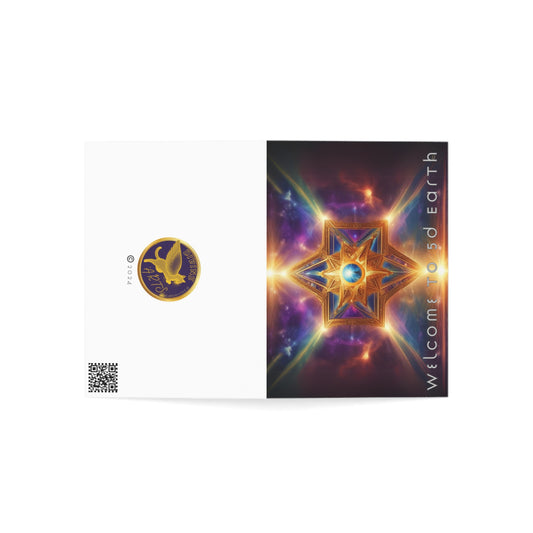 Greeting Cards (1, 10, 30, and 50pcs), Earth 5D, Merkaba Art, Earth Chakra, Golden Age, Ascension, Digital Art, Christmas, Holiday Earth Day, Rumi Sufi Mystic Inspirational Poetry Quotes, Gift for Him or Her, by Divine Arts
