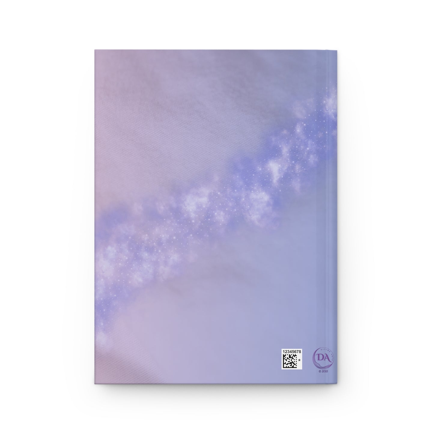 Divine Arts Hardcover Dream Journal Notebook Stationery Matte Laminate Coating Wraparound Art Ruled Line - Spiritual Fantasy Galaxy Art Purple Lavendar Cat Lover Starry Universe Cover Art