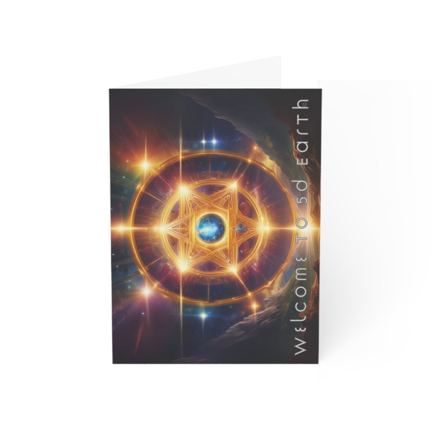 Greeting Cards (1, 10, 30, and 50pcs), Earth 5D, Merkaba Art, Earth Chakra, Golden Age, Ascension, Digital Art, Christmas, Holiday Earth Day, Rumi Sufi Mystic Inspirational Poetry Quotes, Gift for Him or Her, by Divine Arts
