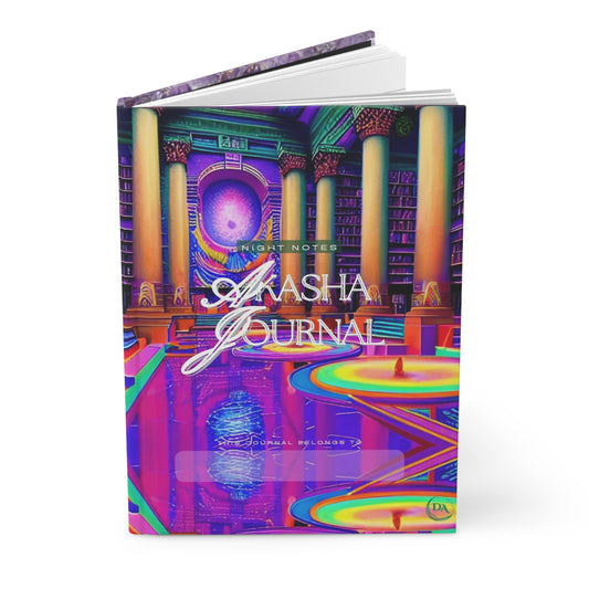 Divine Arts Hardcover Matte Laminate Coating Ruled Line Psychedelic Fantasy Galaxy Space Art Akashic Records Hall of Records Universal Comsic Library of Consciousness Front Cover and Amethyst Crystal Design Back Cover  Journal Stationery Notebook