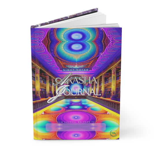 Divine Arts Hardcover Matte Laminate Coating Ruled Line Psychedelic Fantasy Galaxy Space Art Akashic Records Hall of Records Universal Comsic Library of Consciousness Front Cover and Amethyst Crystal Design Back Cover  Journal Stationery Notebook