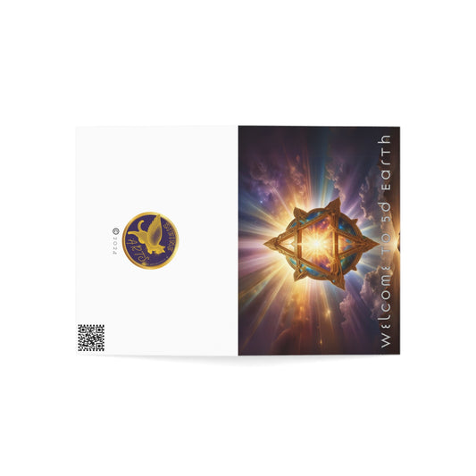 Greeting Cards (1, 10, 30, and 50pcs), Earth 5D, Merkaba Art, Earth Chakra, Golden Age, Ascension, Digital Art, Christmas, Holiday Earth Day, Rumi Sufi Mystic Inspirational Poetry Quotes, Gift for Him or Her, by Divine Arts