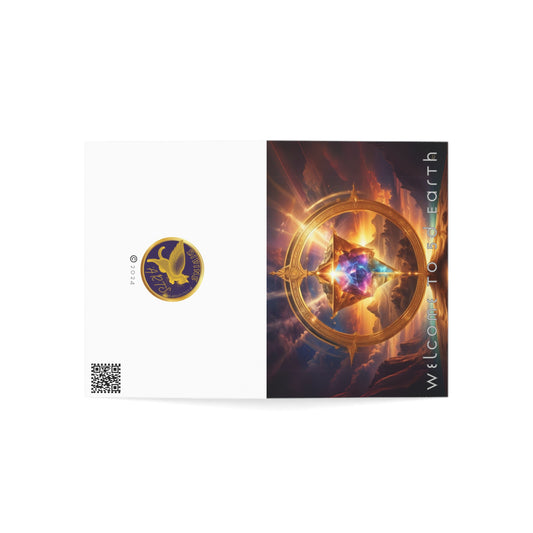 Greeting Cards (1, 10, 30, and 50pcs), Earth 5D, Merkaba Art, Earth Chakra, Golden Age, Ascension, Digital Art, Christmas, Holiday Earth Day, Rumi Sufi Mystic Inspirational Poetry Quotes, Gift for Him or Her, by Divine Arts