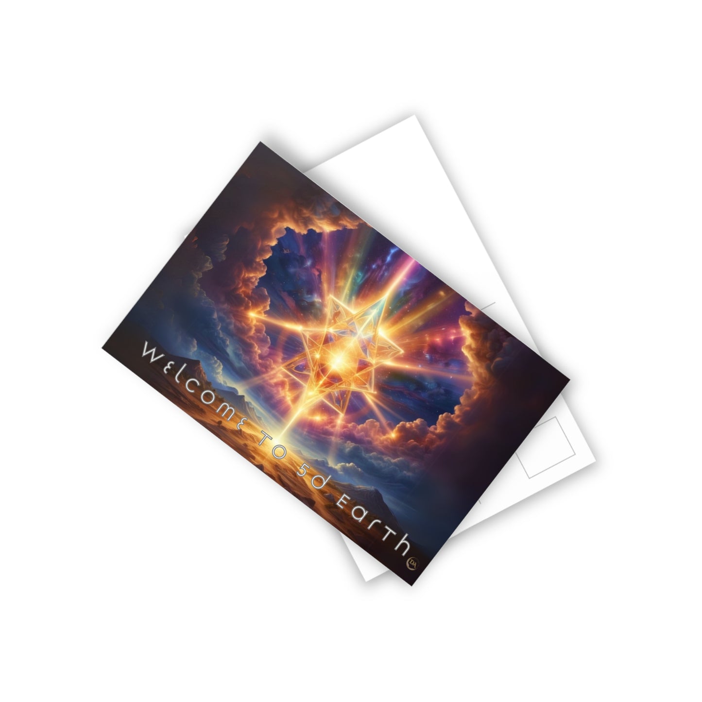 Postcards (10pcs), Welcome to 5D Earth, Christmas Holiday Earth Day Spiritual Gift Merkaba Stationery, Ascension Art by Divine Arts