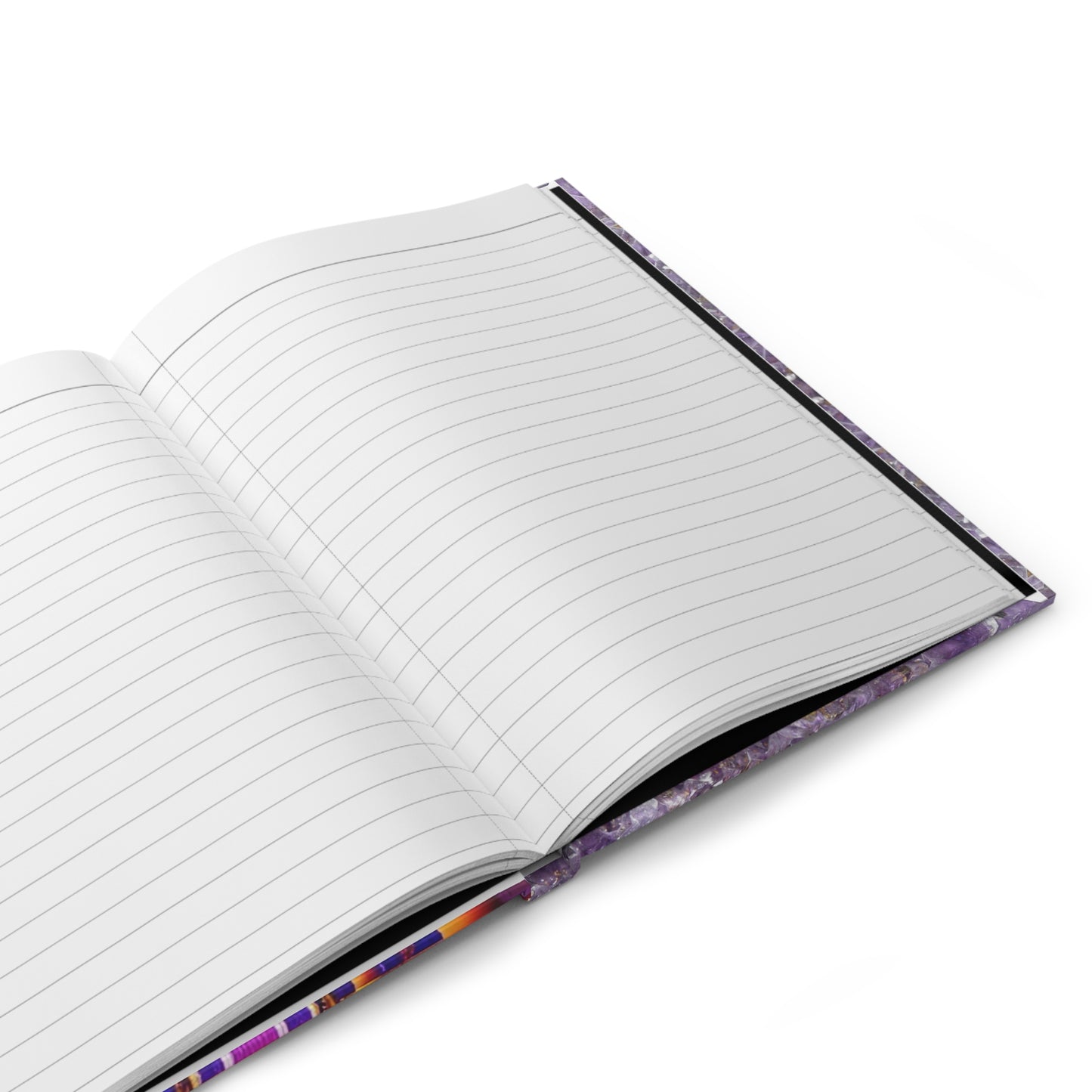 Divine Arts Hardcover Matte Laminate Coating Ruled Line Psychedelic Fantasy Galaxy Space Art Akashic Records Hall of Records Universal Comsic Library of Consciousness Front Cover and Amethyst Crystal Design Back Cover Journal Stationery Notebook
