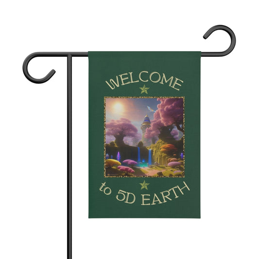 Divine Arts Garden Banner 100% Polyester 100% Weatherproof Water Resistant Fade Resistant 12" x 18" Double-Sided for Earth 5D Unity Consciousness Everyday is Earth Day Inspiration Garden Deoor Lightworker Yard Art