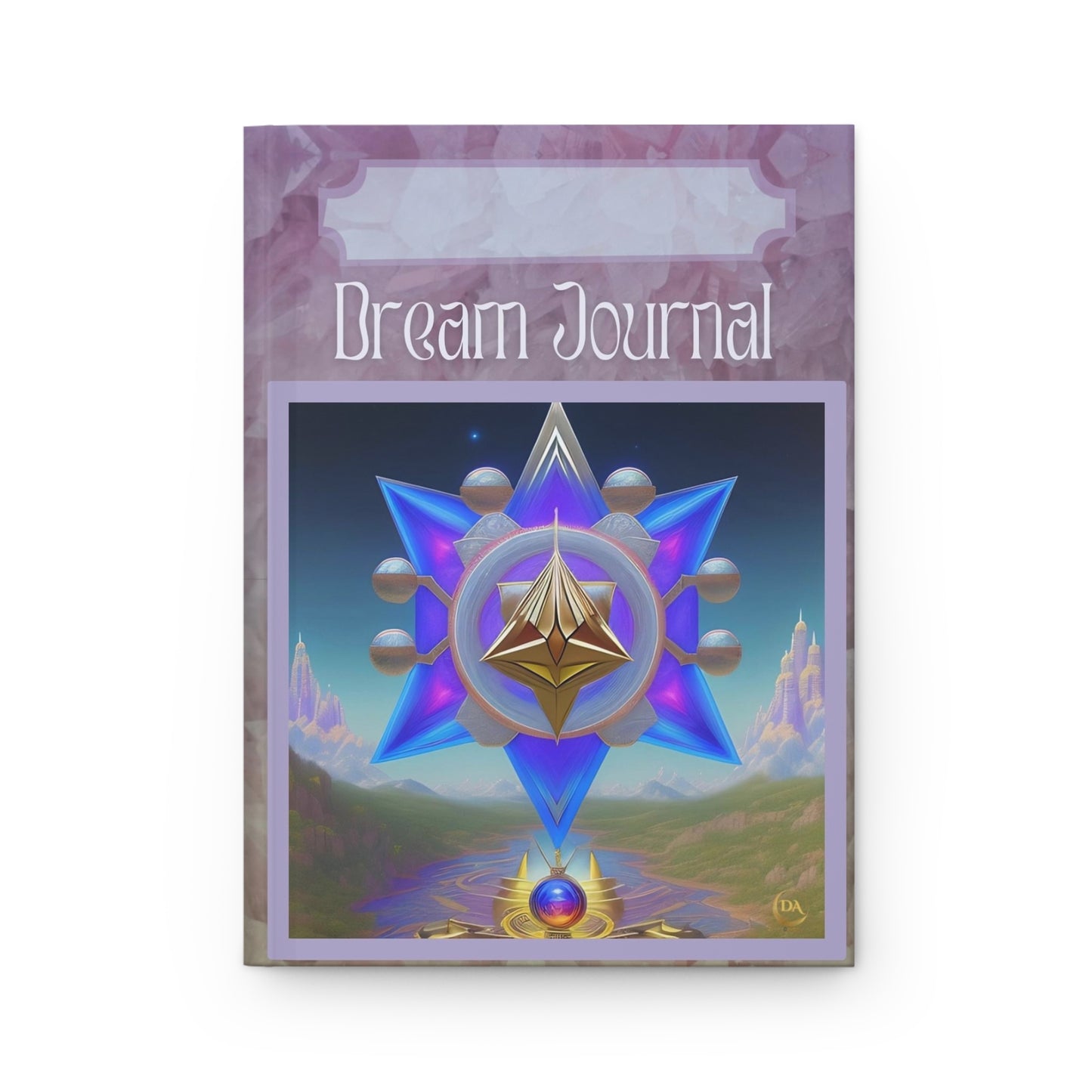 Divine Arts Hardcover Matte Laminate Coating Ruled Line Wraparound Art Spiritual Fantasy Dream Large Merkaba Mountainscape Journal Stationery Notebook