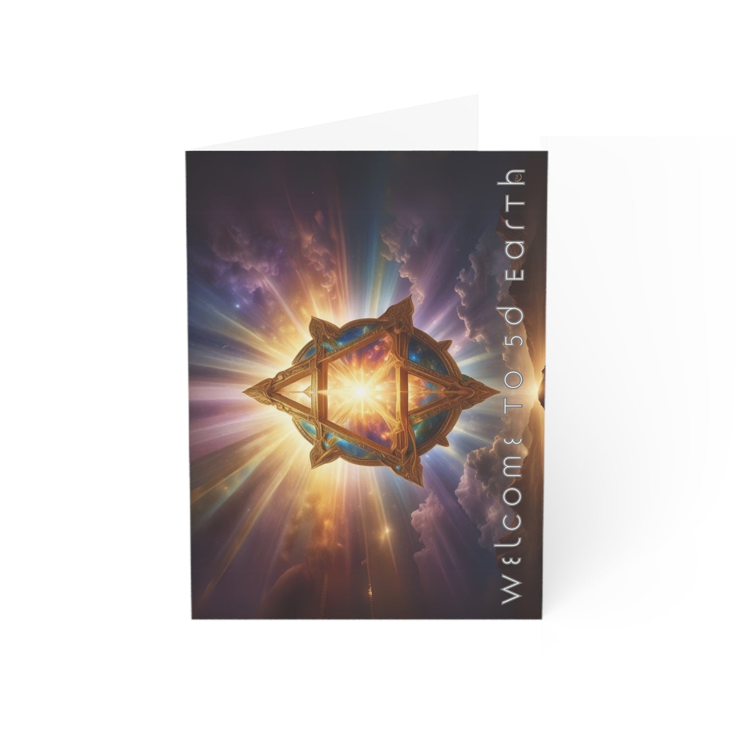 Greeting Cards (1, 10, 30, and 50pcs), Earth 5D, Merkaba Art, Earth Chakra, Golden Age, Ascension, Digital Art, Christmas, Holiday Earth Day, Rumi Sufi Mystic Inspirational Poetry Quotes, Gift for Him or Her, by Divine Arts