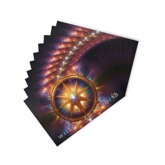 Postcards (10pcs), Welcome to 5D Earth, Christmas Holiday Earth Day Spiritual Gift Merkaba Stationery, Ascension Art by Divine Arts