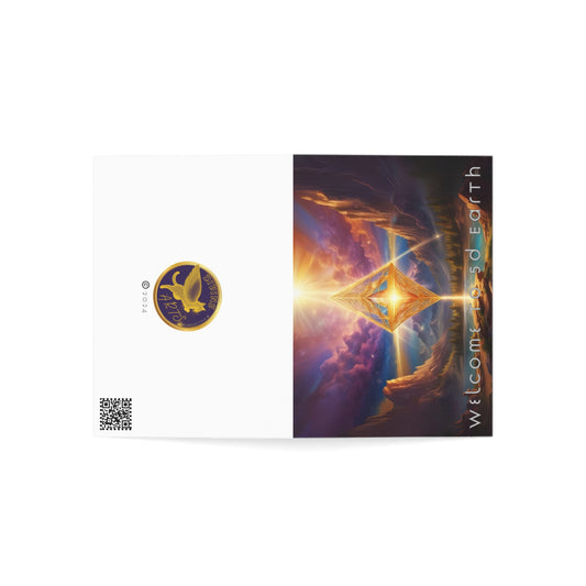 Greeting Cards (1, 10, 30, and 50pcs), Earth 5D, Merkaba Art, Earth Chakra, Golden Age, Ascension, Digital Art, Christmas, Holiday Earth Day, Rumi Sufi Mystic Inspirational Poetry Quotes, Gift for Him or Her, by Divine Arts