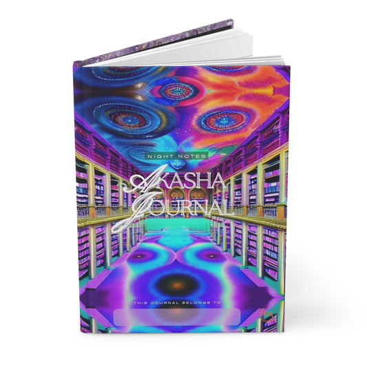 Divine Arts Hardcover Matte Laminate Coating Ruled Line Psychedelic Fantasy Galaxy Space Art Akashic Records Hall of Records Universal Comsic Library of Consciousness Front Cover and Amethyst Crystal Design Back Cover  Journal Stationery Notebook