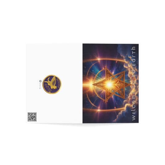 Greeting Cards (1, 10, 30, and 50pcs), Earth 5D, Merkaba Art, Earth Chakra, Golden Age, Ascension, Digital Art, Christmas, Holiday Earth Day, Rumi Sufi Mystic Inspirational Poetry Quotes, Gift for Him or Her, by Divine Arts
