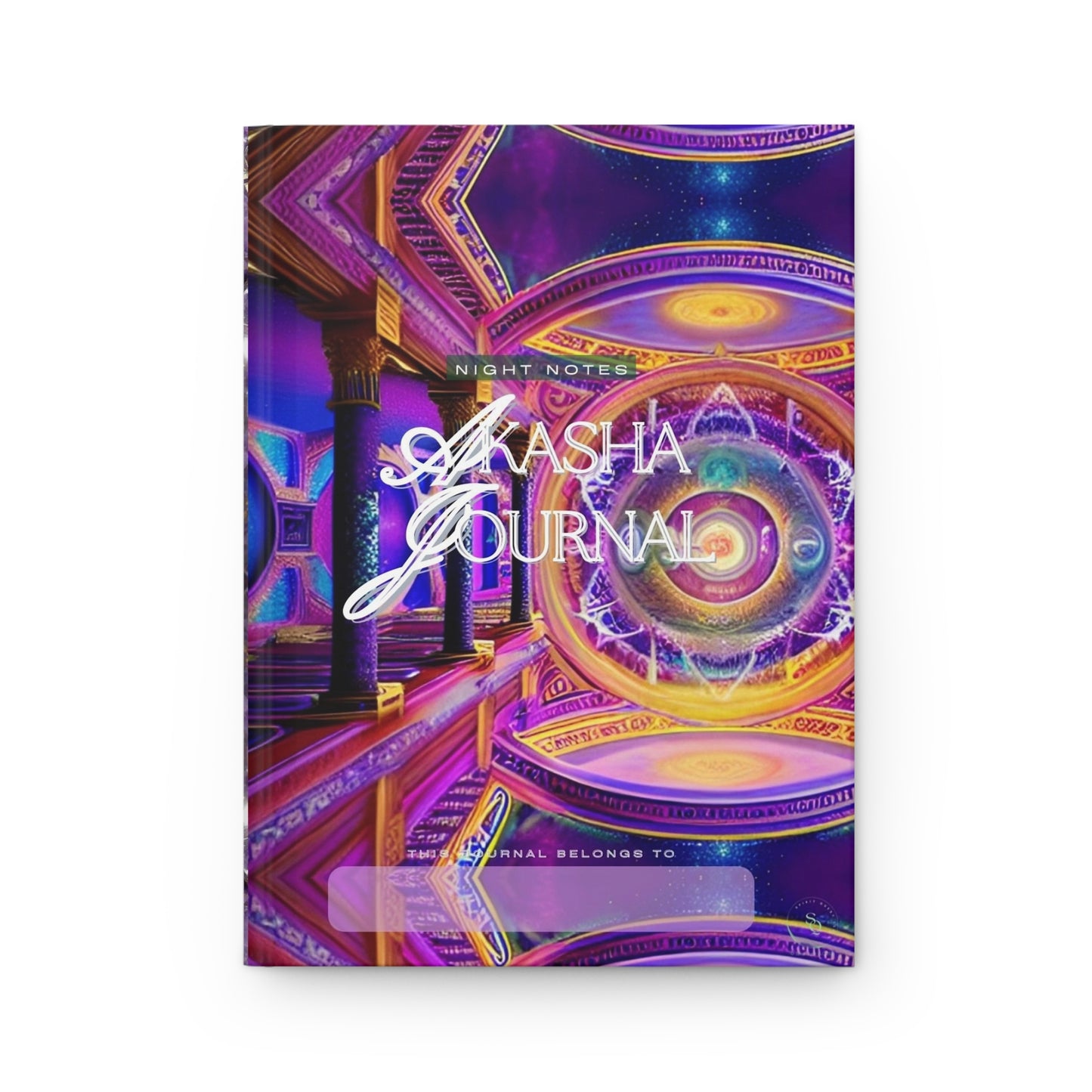 Divine Arts Hardcover Matte Laminate Coating Ruled Line Psychedelic Fantasy Galaxy Space Art Akashic Records Hall of Records Universal Comsic Library of Consciousness Front Cover and Amethyst Crystal Design Back Cover Journal Stationery Notebook
