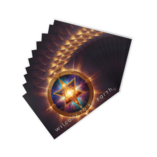 Postcards (10pcs), Welcome to 5D Earth, Christmas Holiday Earth Day Spiritual Gift Merkaba Stationery, Ascension Art by Divine Arts