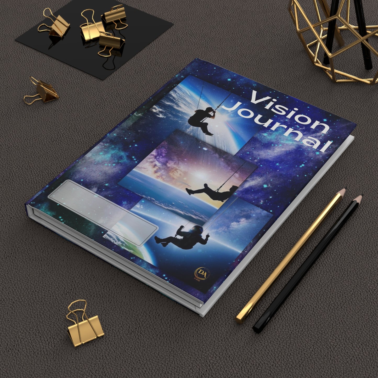 Vision Journal Hardcover, Galaxy Art Space Swing Fun by Divine Art