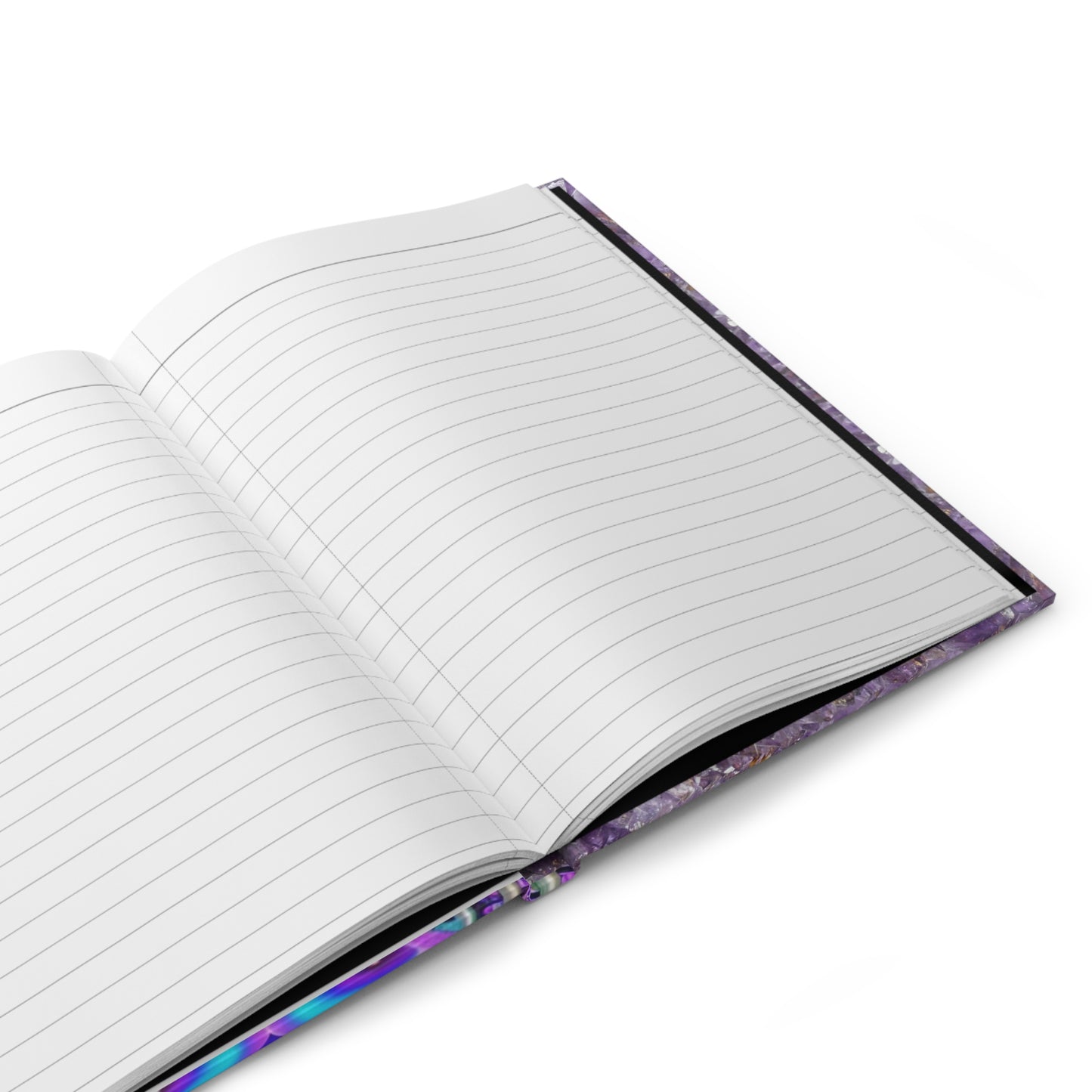 Divine Arts Hardcover Matte Laminate Coating Ruled Line Psychedelic Fantasy Galaxy Space Art Akashic Records Hall of Records Universal Comsic Library of Consciousness Front Cover and Amethyst Crystal Design Back Cover Journal Stationery Notebook