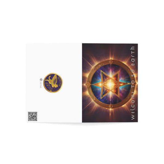 Greeting Cards (1, 10, 30, and 50pcs), Earth 5D, Merkaba Art, Earth Chakra, Golden Age, Ascension, Digital Art, Christmas, Holiday Earth Day, Rumi Sufi Mystic Inspirational Poetry Quotes, Gift for Him or Her, by Divine Arts