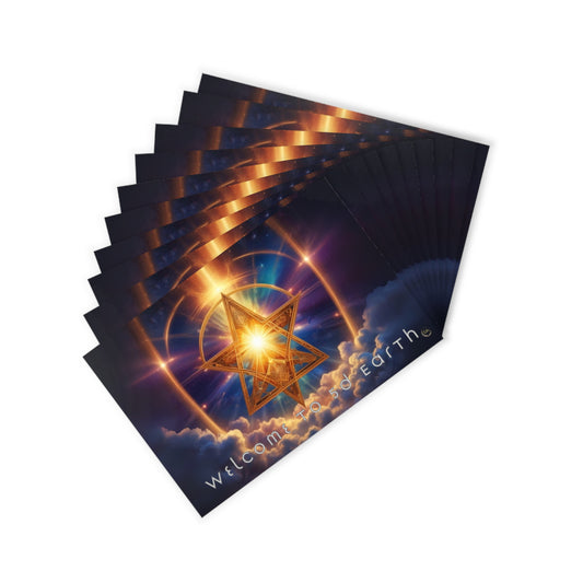 Postcards (10pcs), Welcome to 5D Earth, Christmas Holiday Earth Day Spiritual Gift Merkaba Stationery, Ascension Art by Divine Arts