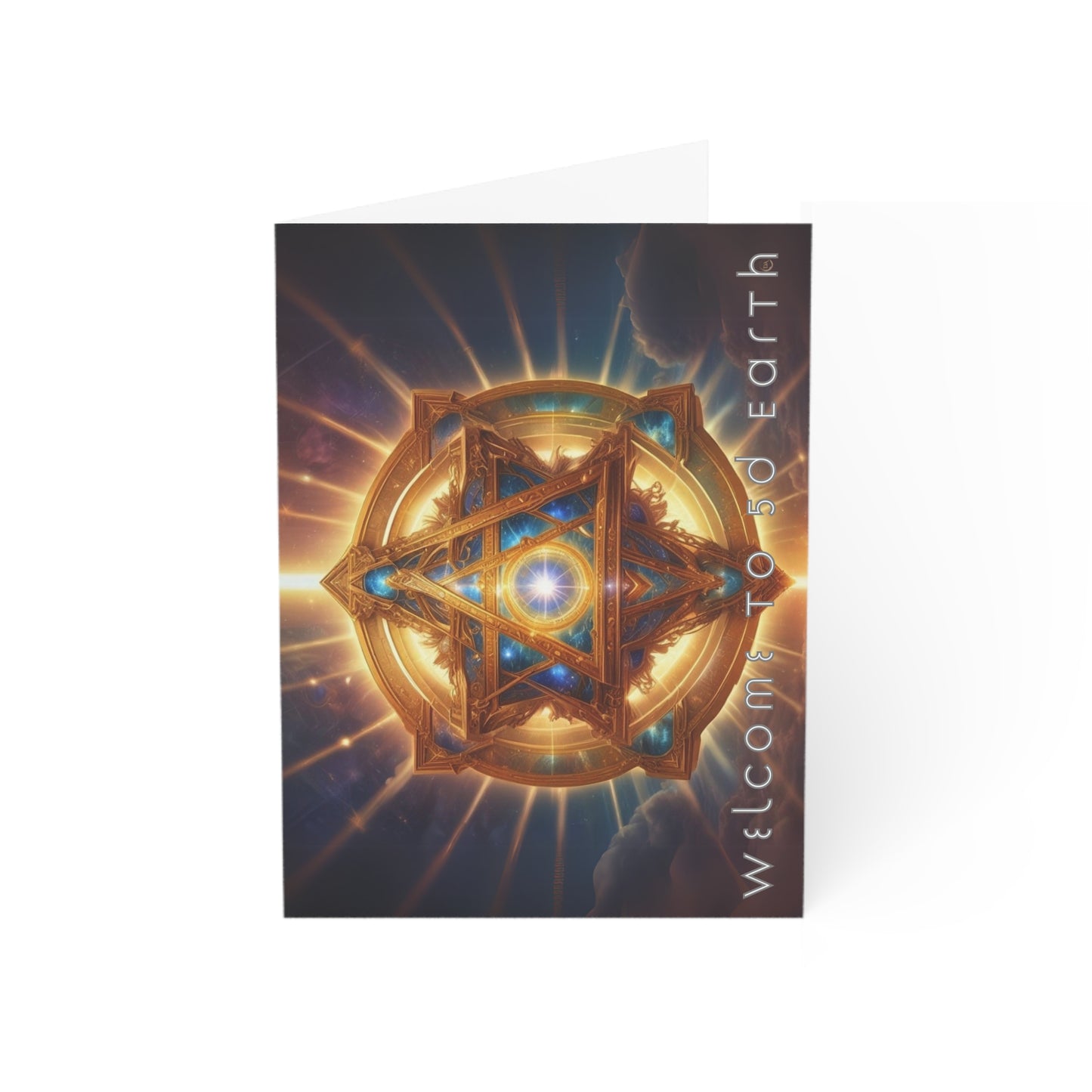 Greeting Cards (1, 10, 30, and 50pcs), Earth 5D, Merkaba Art, Earth Chakra, Golden Age, Ascension, Digital Art, Christmas, Holiday Earth Day, Rumi Sufi Mystic Inspirational Poetry Quotes, Gift for Him or Her, by Divine Arts