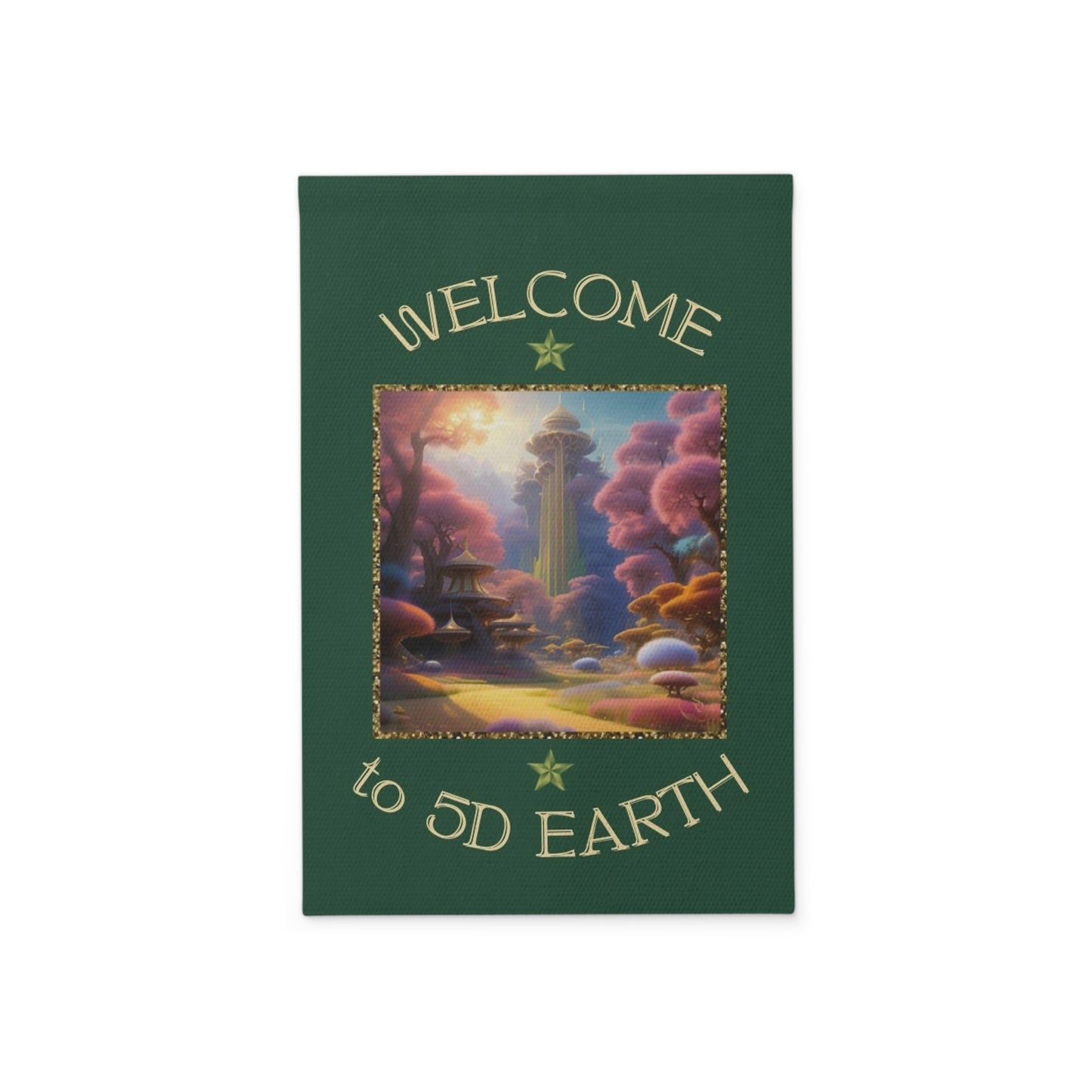 Divine Arts Garden Banner 100% Polyester 100% Weatherproof Water Resistant Fade Resistant 12" x 18" Double-Sided for Earth 5D Unity Consciousness Everyday is Earth Day Inspiration Garden Deoor Lightworker Yard Art