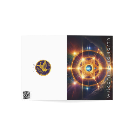 Greeting Cards (1, 10, 30, and 50pcs), Earth 5D, Merkaba Art, Earth Chakra, Golden Age, Ascension, Digital Art, Christmas, Holiday Earth Day, Rumi Sufi Mystic Inspirational Poetry Quotes, Gift for Him or Her, by Divine Arts
