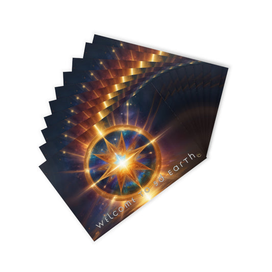 Postcards (10pcs), Welcome to 5D Earth, Christmas Holiday Earth Day Spiritual Gift Merkaba Stationery, Ascension Art by Divine Arts