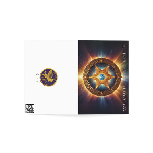 Greeting Cards (1, 10, 30, and 50pcs), Earth 5D, Merkaba Art, Earth Chakra, Golden Age, Ascension, Digital Art, Christmas, Holiday Earth Day, Rumi Sufi Mystic Inspirational Poetry Quotes, Gift for Him or Her, by Divine Arts