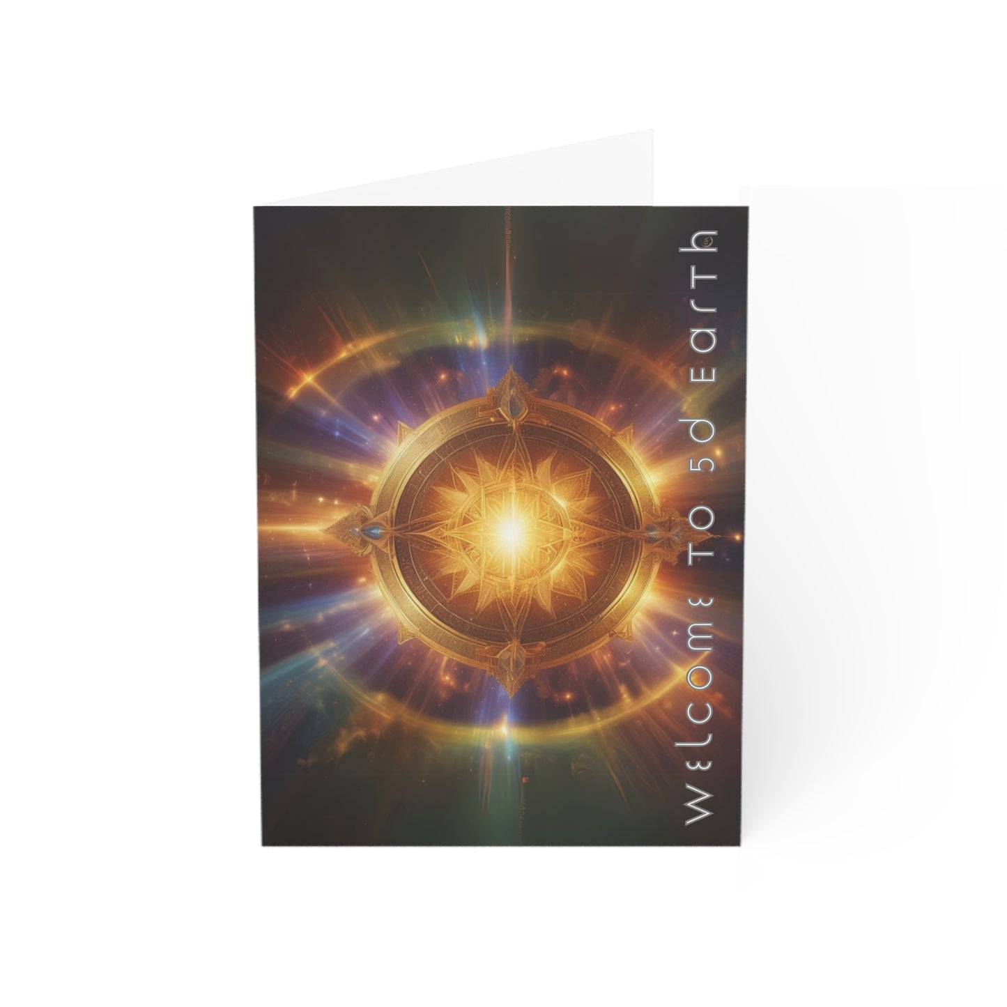 Greeting Cards (1, 10, 30, and 50pcs), Earth 5D, Merkaba Art, Earth Chakra, Golden Age, Ascension, Digital Art, Christmas, Holiday Earth Day, Rumi Sufi Mystic Inspirational Poetry Quotes, Gift for Him or Her, by Divine Arts