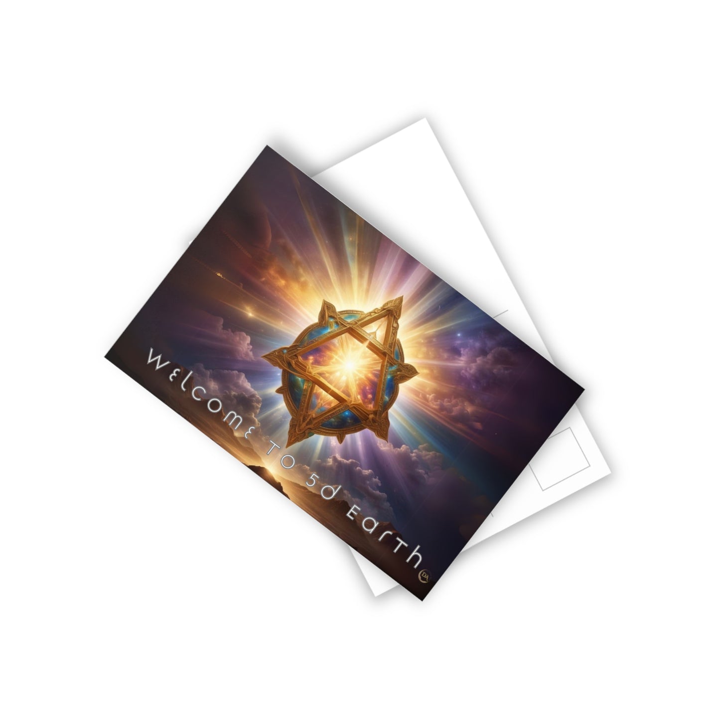 Postcards (10pcs), Welcome to 5D Earth, Christmas Holiday Earth Day Spiritual Gift Merkaba Stationery, Ascension Art by Divine Arts