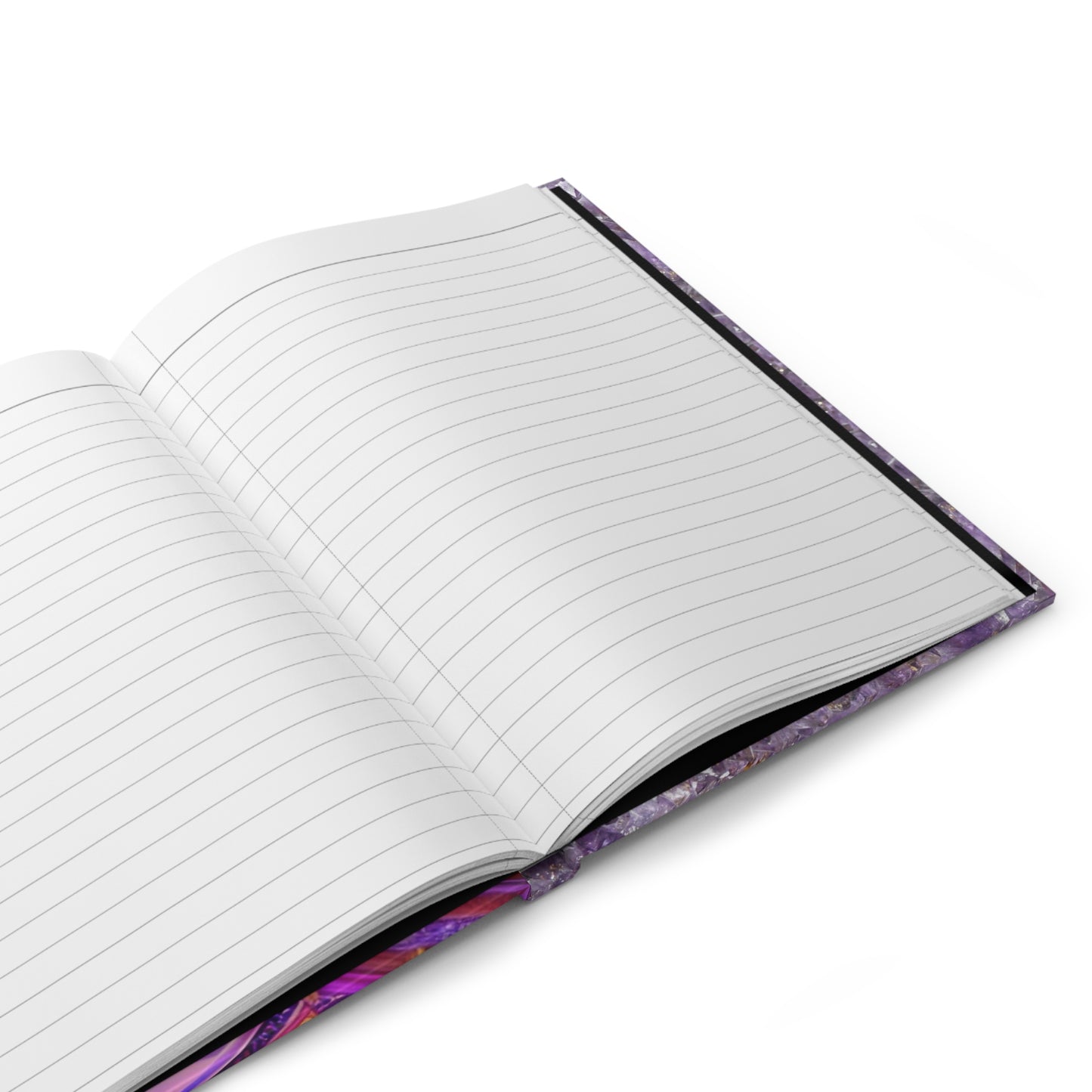 Divine Arts Hardcover Matte Laminate Coating Ruled Line Psychedelic Fantasy Galaxy Space Art Akashic Records Hall of Records Universal Comsic Library of Consciousness Front Cover and Amethyst Crystal Design Back Cover Journal Stationery Notebook