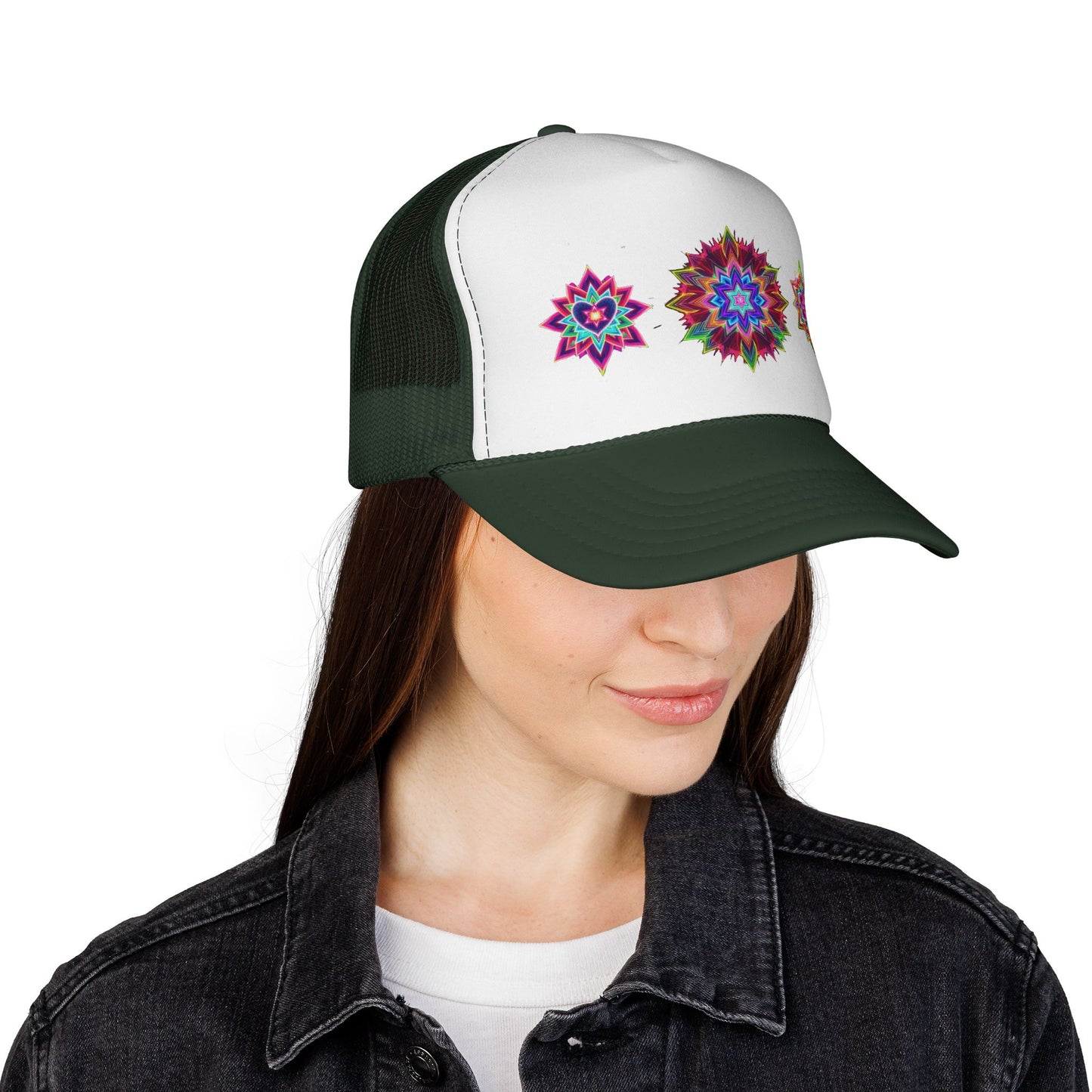 Psychedelic Sacred Geometry Galaxy Light Body Eternal Consciousness Merkaba Trucker Cap by Divine Arts