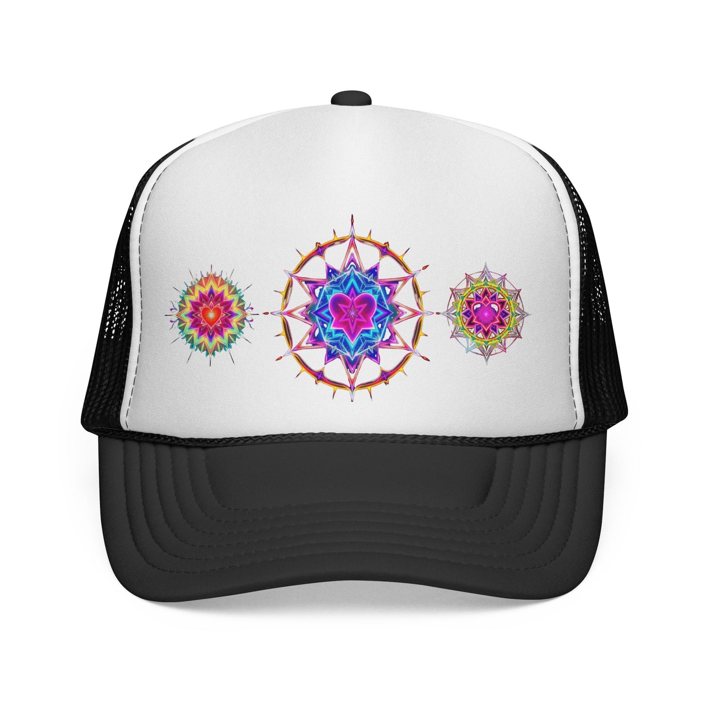 Psychedelic Sacred Geometry Galaxy Light Body Merkaba Trucker Cap by Divine Arts