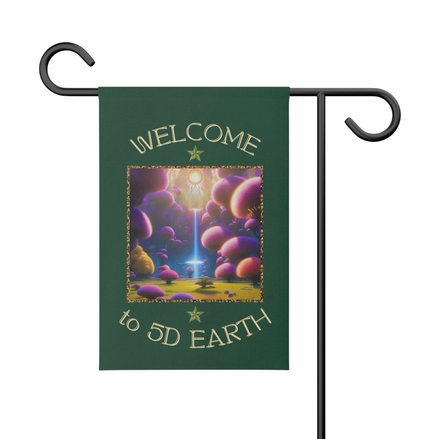 Divine Arts Garden Banner 100% Polyester 100% Weatherproof Water Resistant Fade Resistant 12" x 18" Double-Sided for Earth 5D Unity Consciousness Everyday is Earth Day Inspiration Garden Deoor Lightworker Yard Art